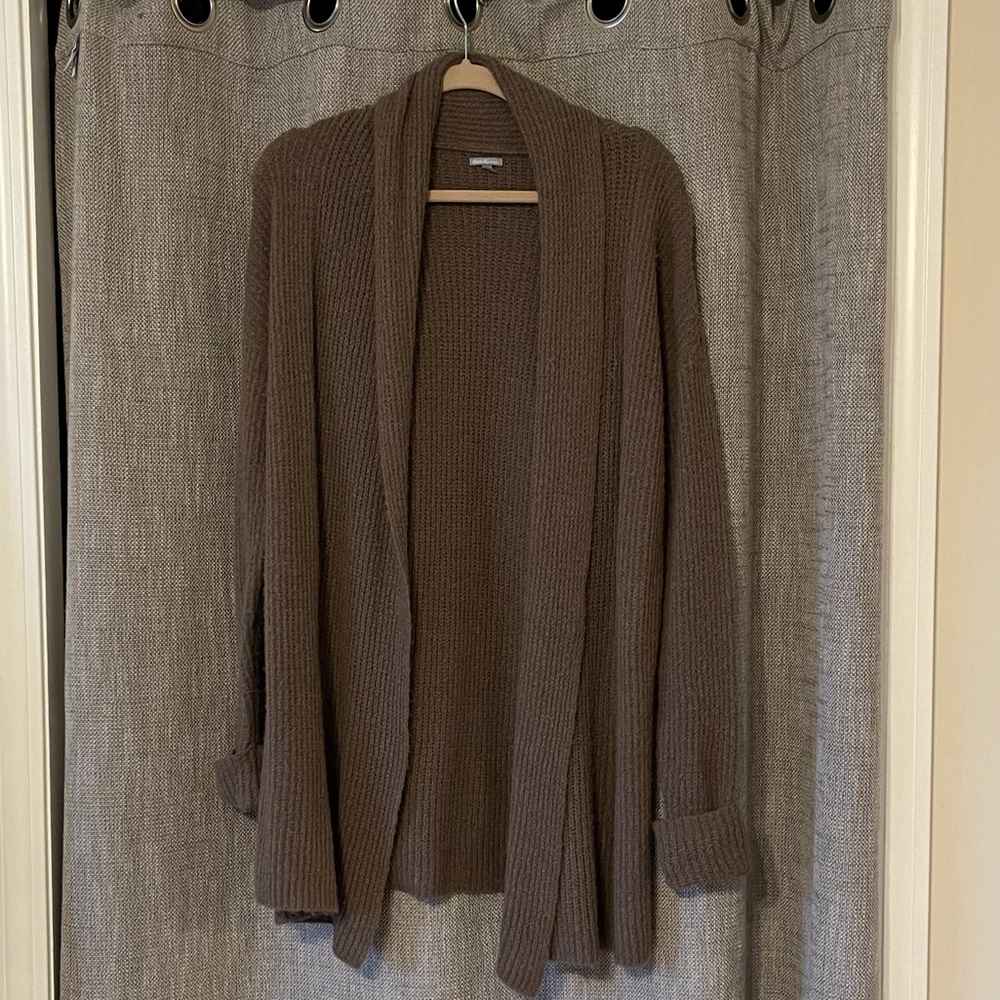 Charlotte Russe Cardigan mid length cuffed sleeves -Small -Taupe/Brown